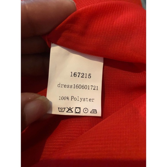 Red A-line Dress Sleeveless V-Neck Size Large - Picture 4 of 7